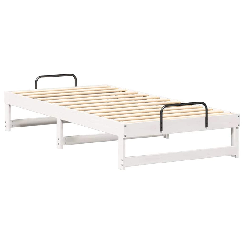 vidaXL Ágykeret Fehér 90 x 190 cm Tömör fenyőfa