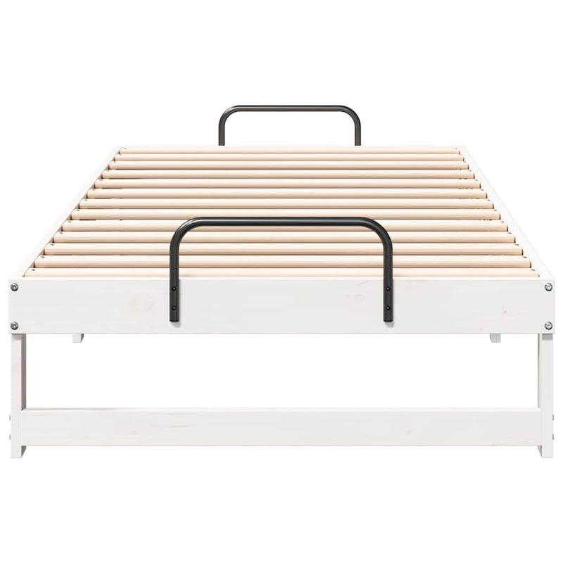 vidaXL Ágykeret Fehér 90 x 190 cm Tömör fenyőfa