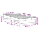 vidaXL Ágykeret Barna 90 x 190 cm Tömör fenyőfa