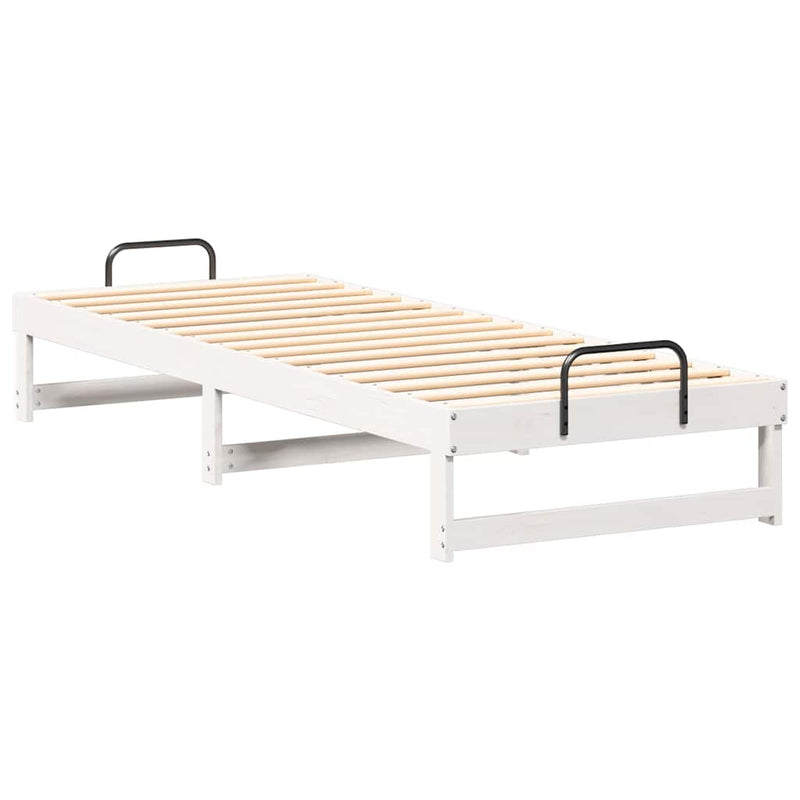 vidaXL Ágykeret Fehér 90 x 210 cm Tömör fenyőfa