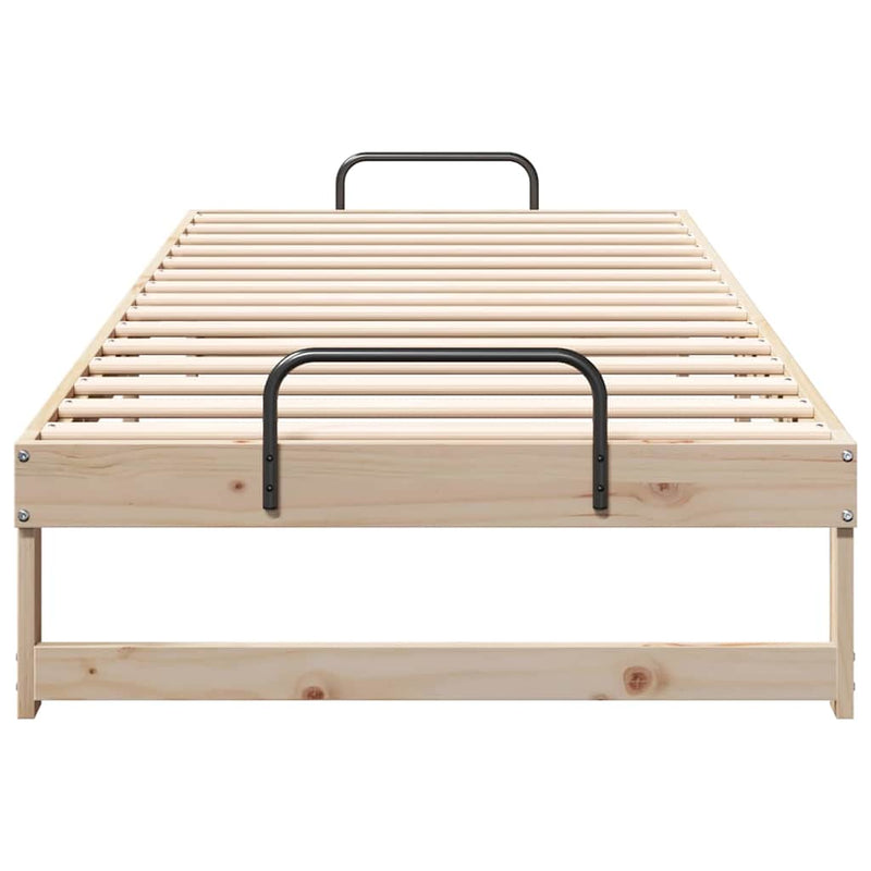 vidaXL Ágykeret Barna 80 x 220 cm Tömör fenyőfa