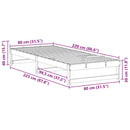 vidaXL Ágykeret Barna 80 x 220 cm Tömör fenyőfa