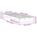 vidaXL Ágykeret Barna 90 x 220 cm Tömör fenyőfa