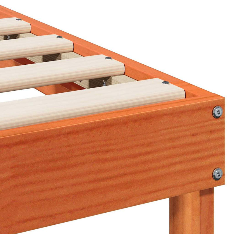 vidaXL Ágykeret Barna 100 x 220 cm Tömör fenyőfa