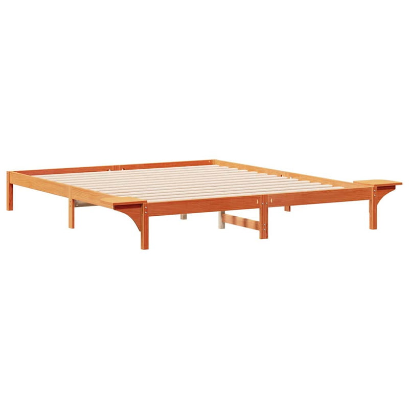 vidaXL Ágykeret éjjeliszekrényekkel Faggyú barna 180 x 210 cm