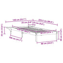 vidaXL Ágykeret éjjeliszekrényekkel Faggyú barna 90 x 220 cm