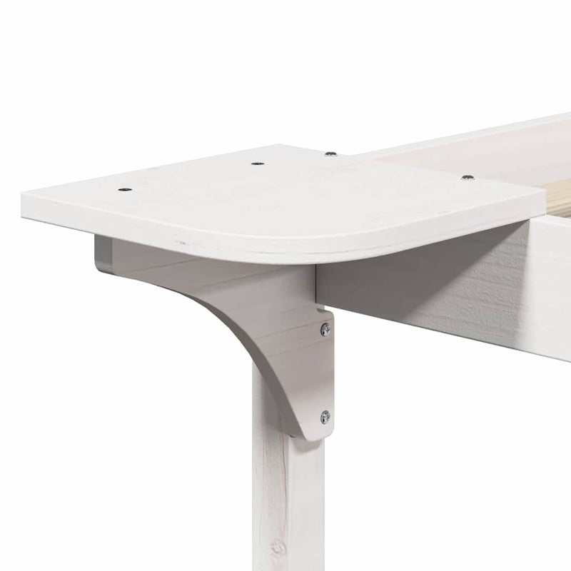 vidaXL Ágykeret éjjeliszekrényekkel Fehér 100 x 220 cm Tömör fenyőfa