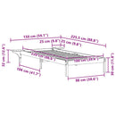 vidaXL Ágykeret éjjeliszekrényekkel Fehér 100 x 220 cm Tömör fenyőfa
