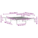 vidaXL Ágykeret éjjeliszekrényekkel Természetes 180 x 220 cm