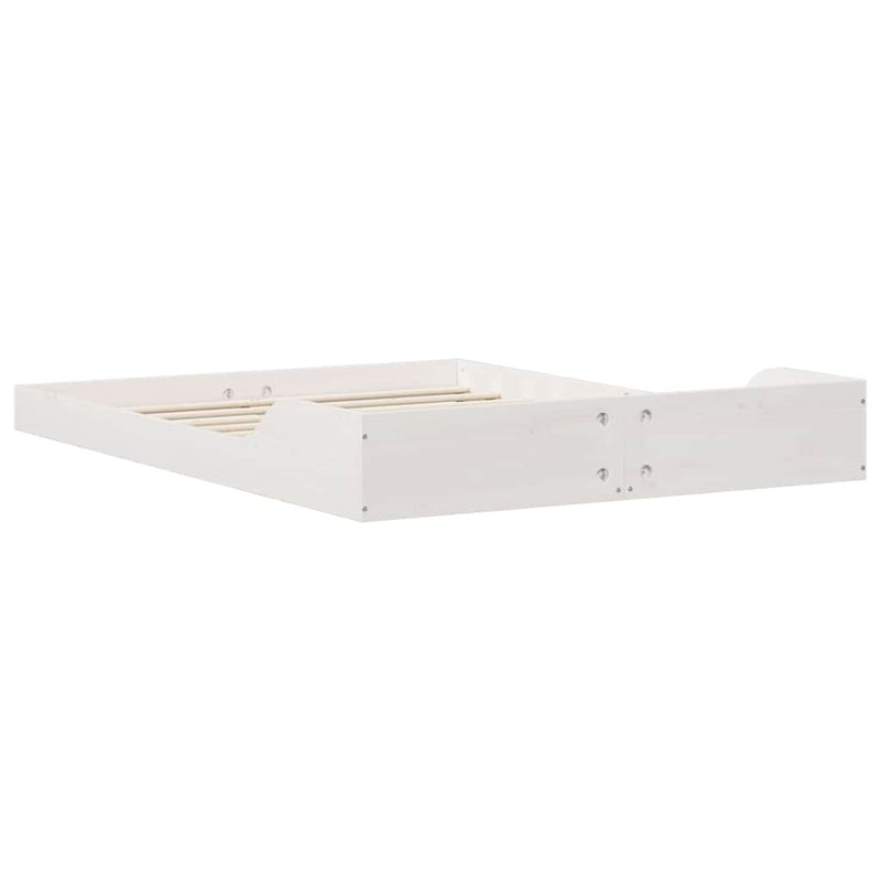 vidaXL Ágykeret Fehér 120 x 190 cm Tömör fenyőfa