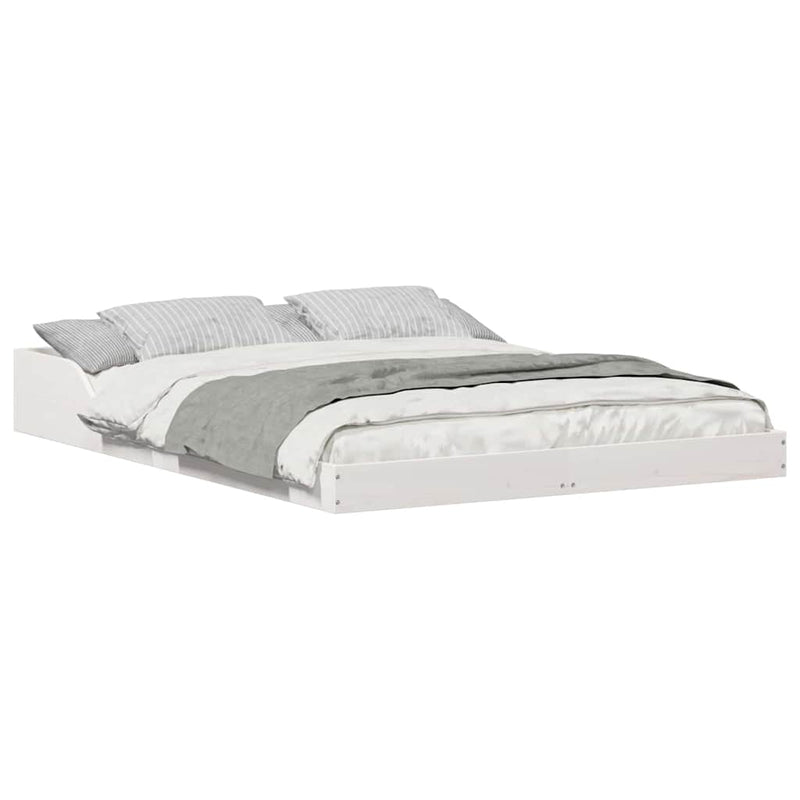 vidaXL Ágykeret Fehér 120 x 190 cm Tömör fenyőfa