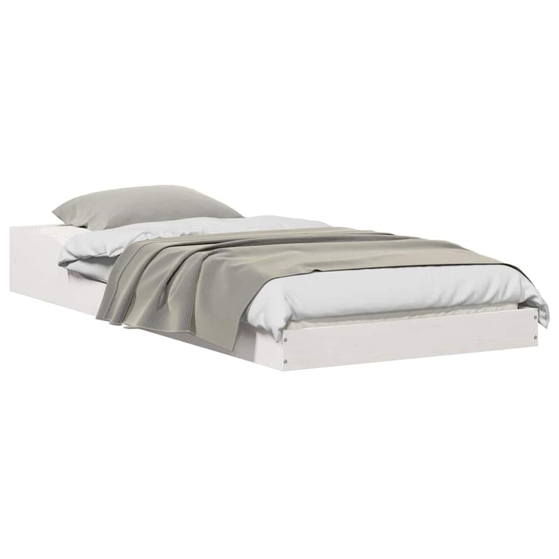 vidaXL Ágykeret Fehér 100 x 200 cm Tömör fenyőfa