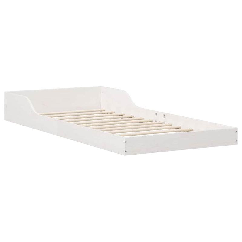 vidaXL Ágykeret Fehér 90 x 210 cm Tömör fenyőfa