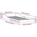 vidaXL Ágykeret Faggyú barna 90 x 210 cm Tömör fenyőfa