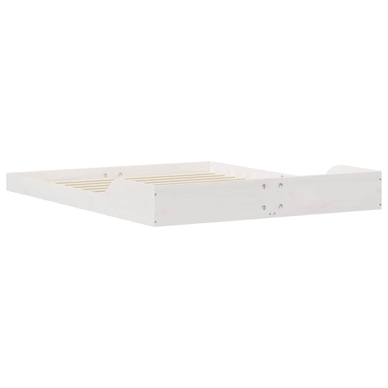 vidaXL Ágykeret Fehér 140 x 210 cm Tömör fenyőfa
