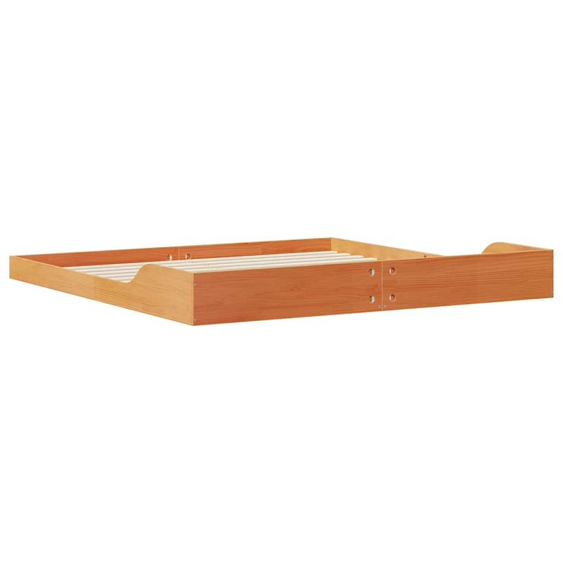 vidaXL Ágykeret Faggyú barna 200 x 210 cm Tömör fenyőfa