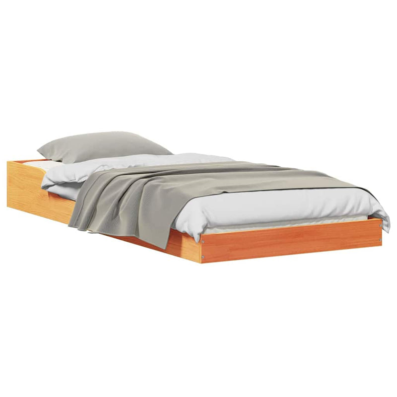 vidaXL Ágykeret Faggyú barna 80 x 220 cm Tömör fenyőfa