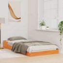 vidaXL Ágykeret Faggyú barna 90 x 220 cm Tömör fenyőfa