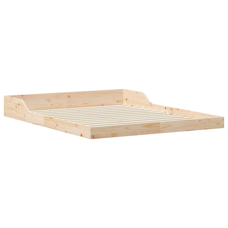 vidaXL Ágykeret Barna 140 x 220 cm Tömör fenyőfa