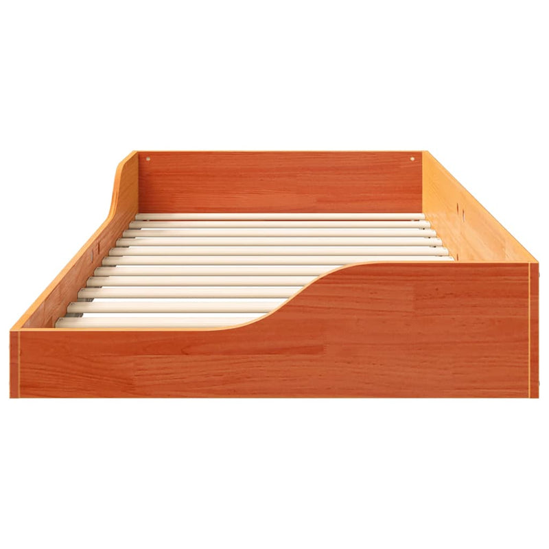 vidaXL Ágykeret Faggyú barna 100 x 200 cm Tömör fenyőfa