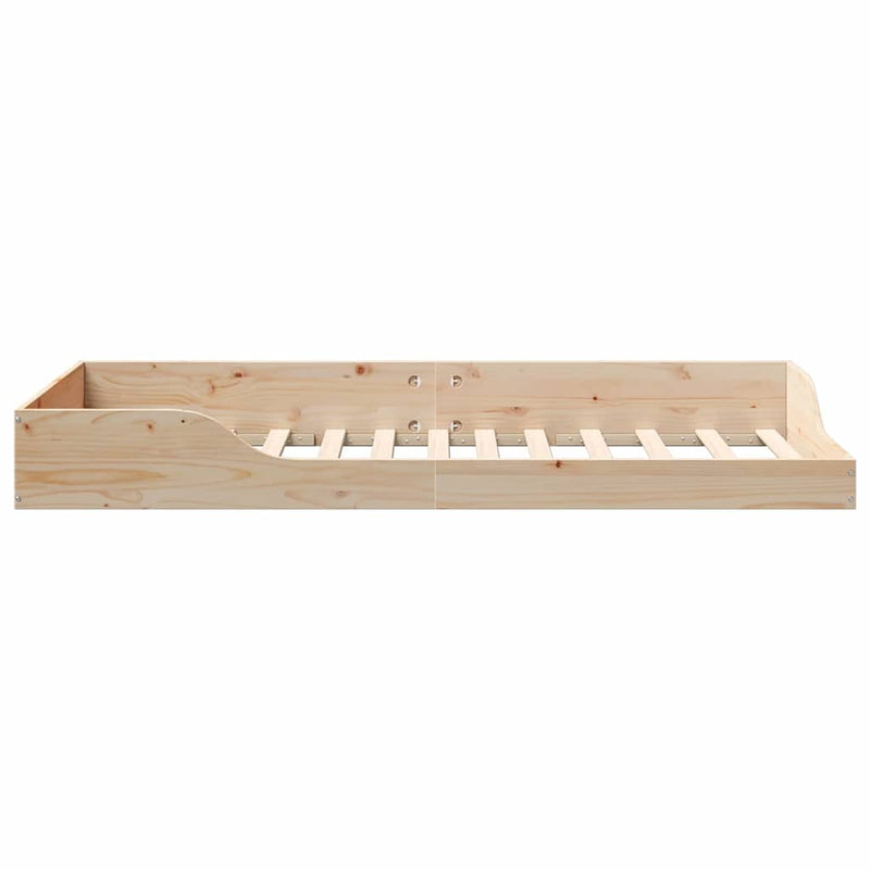 vidaXL Földi ágykeret Barna 90 x 200 cm Tömör fenyőfa