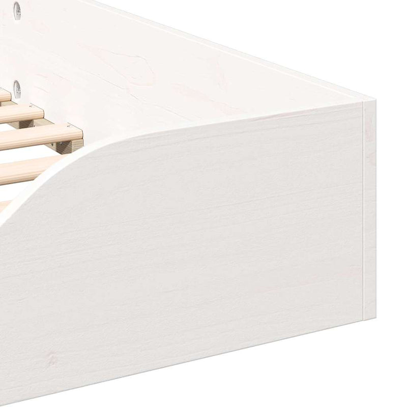 vidaXL Ágykeret Fehér 90 x 200 cm Tömör fenyőfa