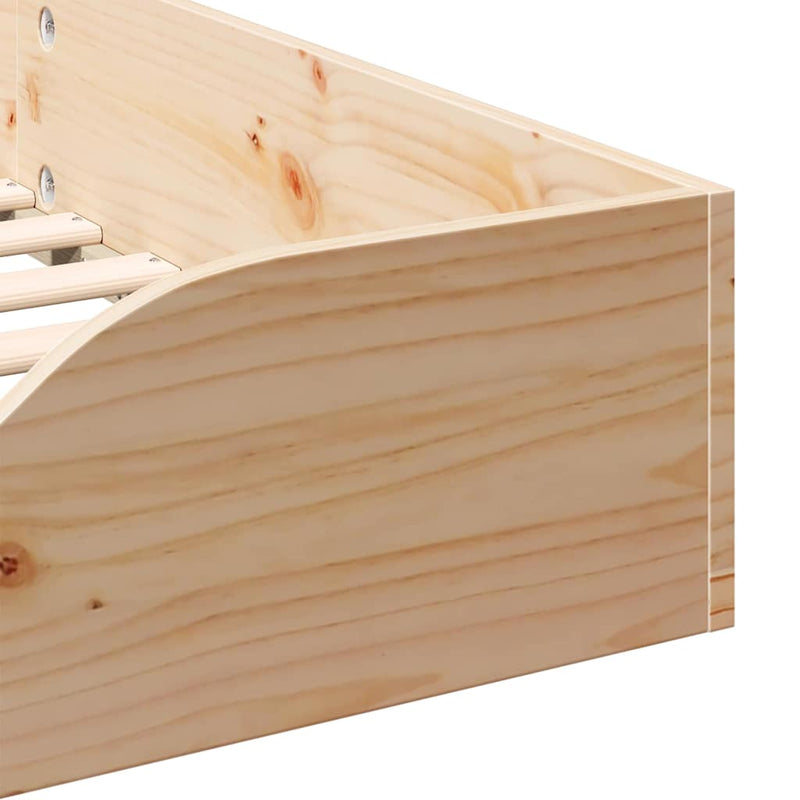 vidaXL Ágykeret Barna 90 x 190 cm Tömör fenyőfa