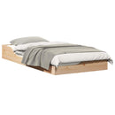 vidaXL Ágykeret Barna 90 x 190 cm Tömör fenyőfa