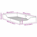 vidaXL Ágykeret Faggyú barna 90 x 190 cm Tömör fenyőfa