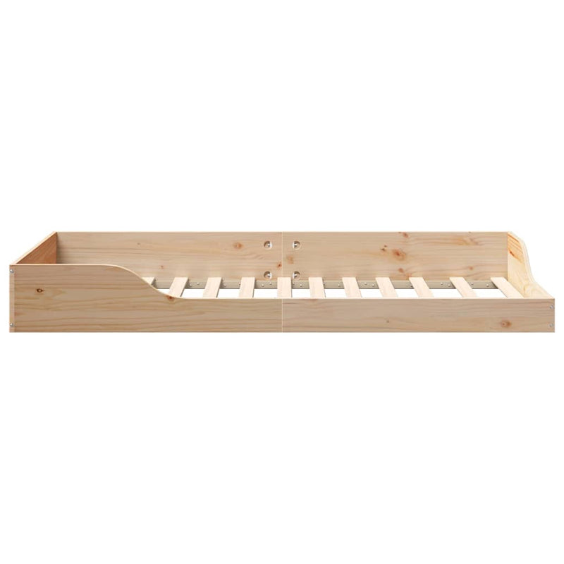 vidaXL Ágykeret Barna 75 x 190 cm Tömör fenyőfa