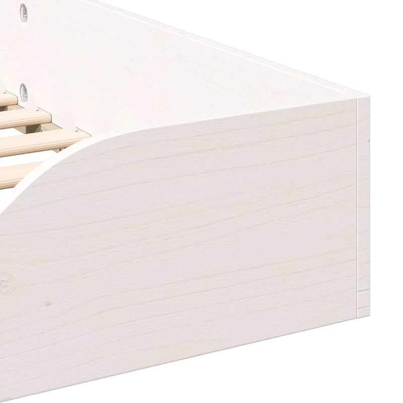 vidaXL Földi ágykeret Fehér 75 x 190 cm Tömör fenyőfa