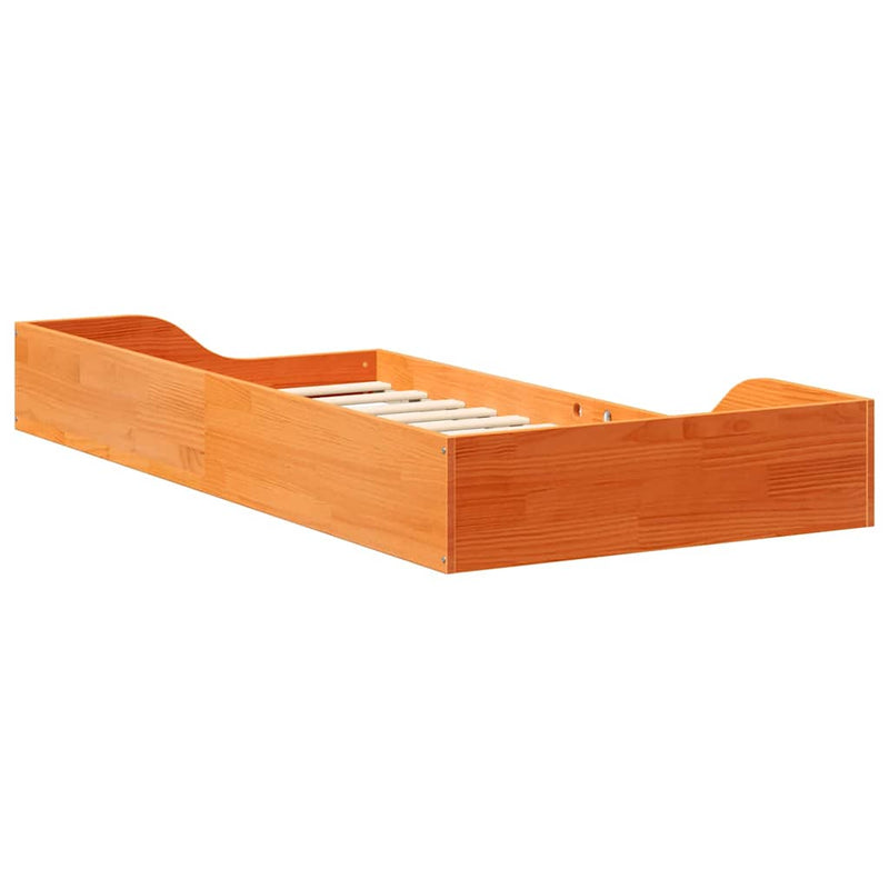 vidaXL Ágykeret Faggyú barna 75 x 190 cm Tömör fenyőfa