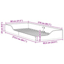 vidaXL Ágykeret Faggyú barna 80 x 210 cm Tömör fenyőfa