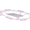 vidaXL Ágykeret Faggyú barna 80 x 210 cm Tömör fenyőfa