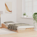 vidaXL Ágykeret Barna 80 x 220 cm Tömör fenyőfa