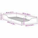 vidaXL Ágykeret Faggyú barna 80 x 220 cm Tömör fenyőfa