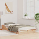 vidaXL Ágykeret Barna 90 x 220 cm Tömör fenyőfa