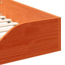 vidaXL Ágykeret Faggyú barna 90 x 220 cm Tömör fenyőfa