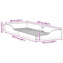 vidaXL Ágykeret Faggyú barna 90 x 220 cm Tömör fenyőfa