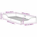 vidaXL Ágykeret Faggyú barna 100 x 220 cm Tömör fenyőfa