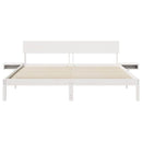 vidaXL Ágykeret fejtámlával Fehér 180 x 200 cm Tömör fenyőfa