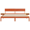 vidaXL Ágykeret fejtámlával Faggyú barna 180 x 200 cm Tömör fenyőfa