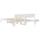 vidaXL Ágykeret fejtámlával Fehér 160 x 200 cm Tömör fenyőfa