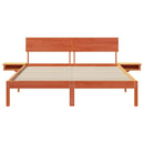 vidaXL Ágykeret fejtámlával Faggyú barna 150 x 200 cm Tömör fenyőfa