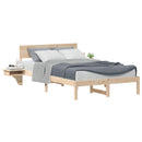 vidaXL Ágykeret fejtámlával Barna 140 x 190 cm Tömör fenyőfa