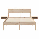 vidaXL Ágykeret fejtámlával Barna 135 x 190 cm Tömör fenyőfa