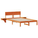 vidaXL Ágykeret fejtámlával Faggyú barna 135 x 190 cm Tömör fenyőfa