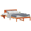 vidaXL Ágykeret fejtámlával Faggyú barna 120 x 190 cm Tömör fenyőfa