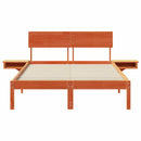 vidaXL Ágykeret fejtámlával Faggyú barna 120 x 190 cm Tömör fenyőfa