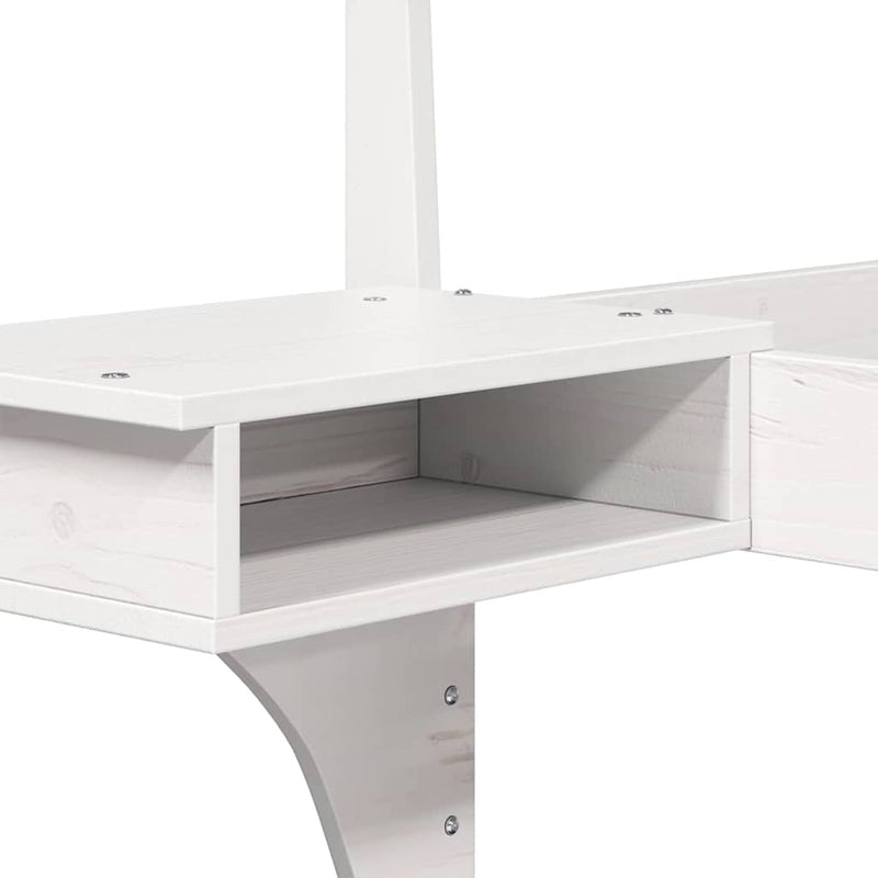 vidaXL Ágykeret fejtámlával Fehér 100 x 200 cm Tömör fenyőfa